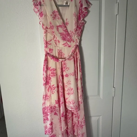 Eliza J Pink Floral High Low Dress - Picture 2 of 5